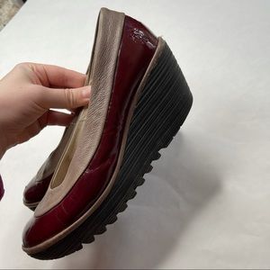 Fly London Size 38 Maroon Slip On Shoes